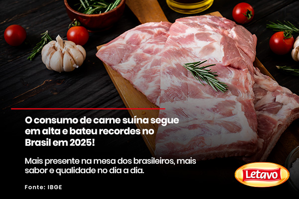 Carne suína bate recorde histórico de consumo no Brasil em 2025
